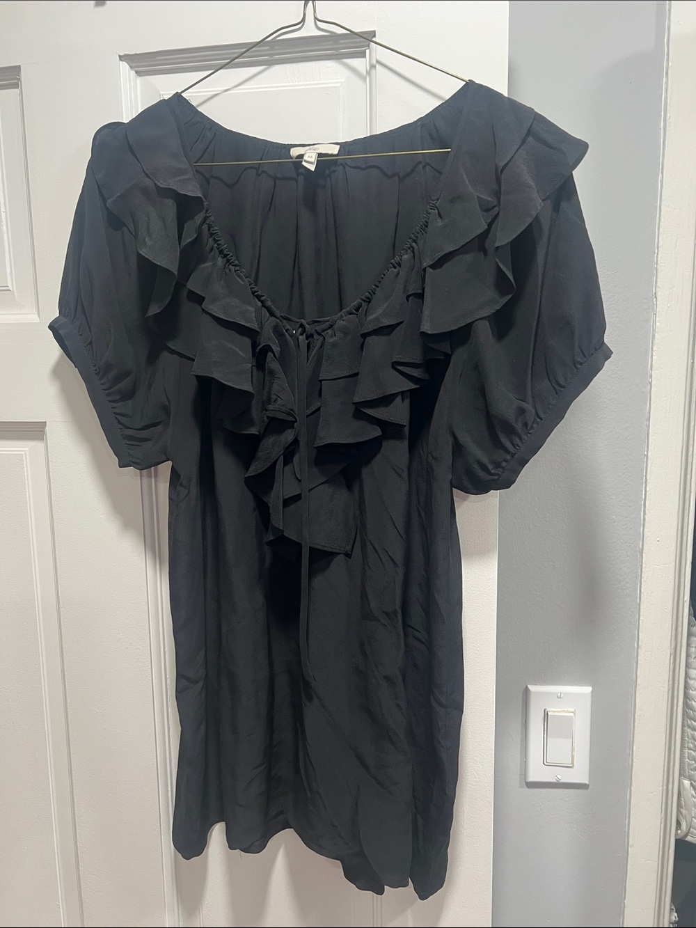 Joie Black Ruffle-Front Women’s Blouse